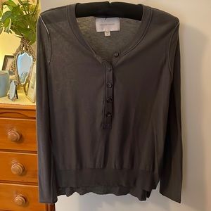 Brochu Walker olive Henley sweater